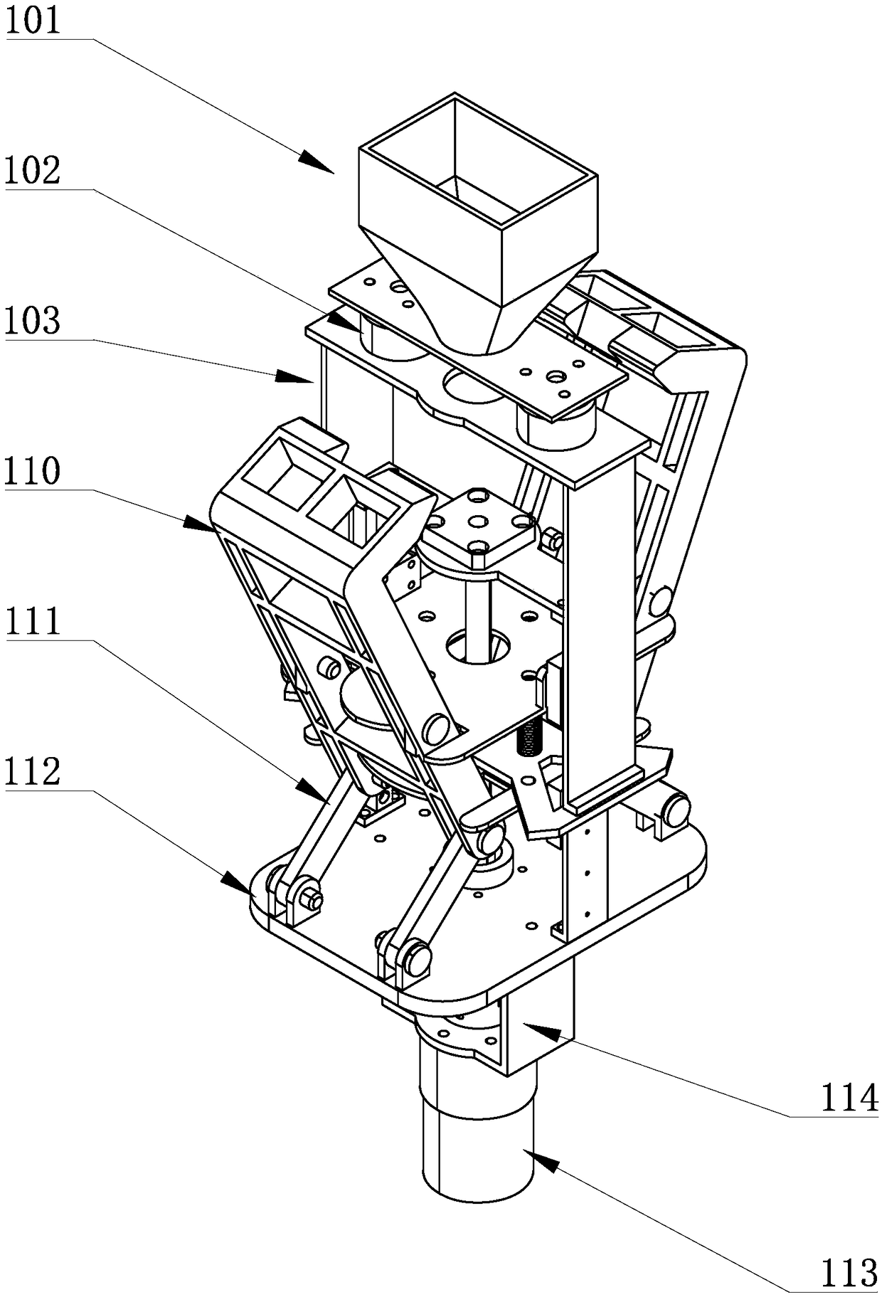 Jaw clamping mechanism of separated action and robot thereof