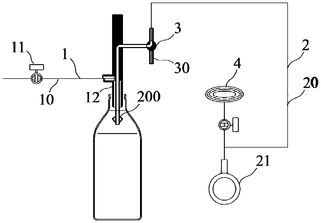Positive pressure method non-contact liquid filling liquid level control method