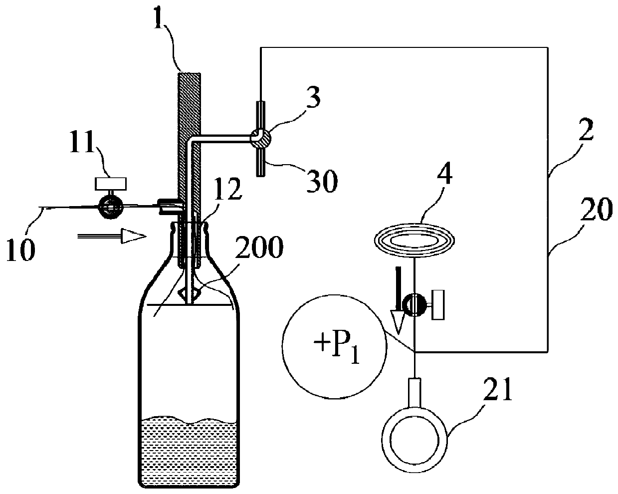 Positive pressure method non-contact liquid filling liquid level control method