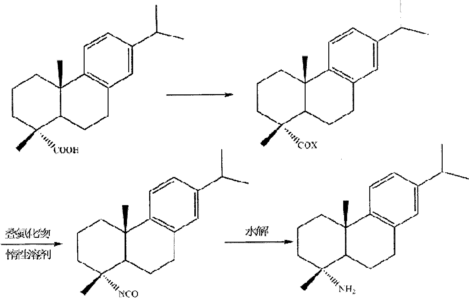 Preparation method for safely synthesizing dehydroabietic acid degraded amine