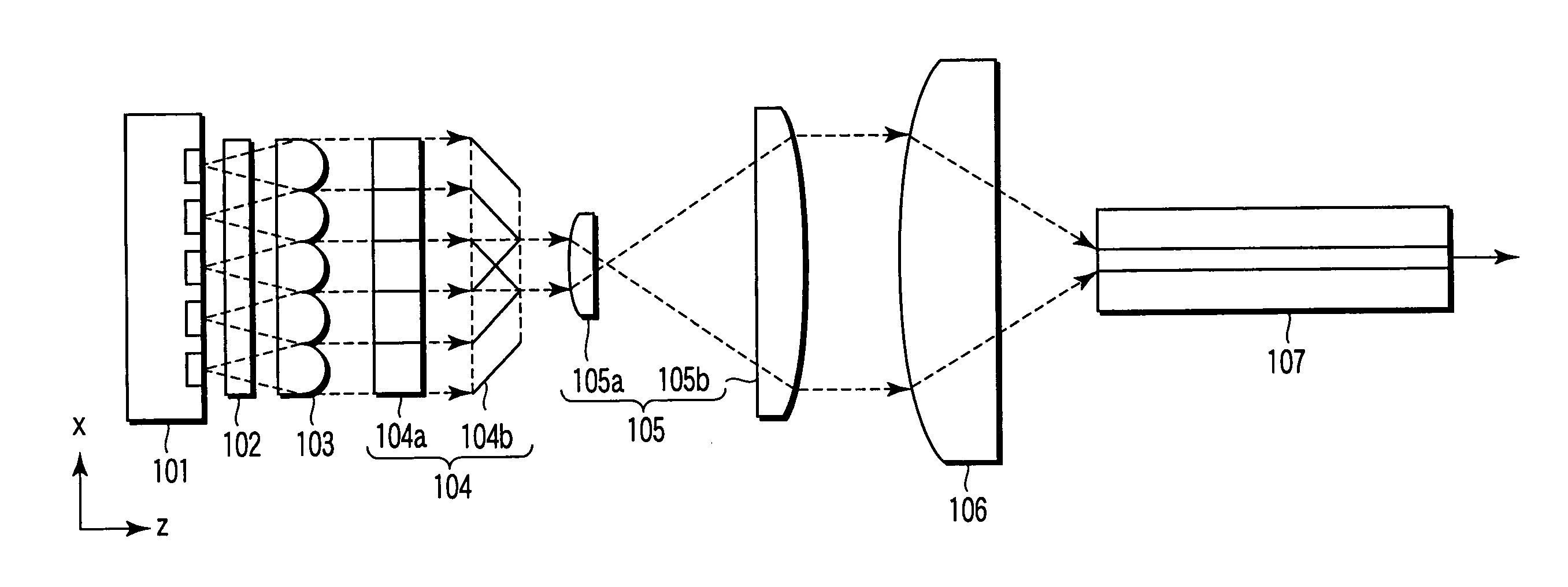 Optical module, optical fiber laser device and image display device