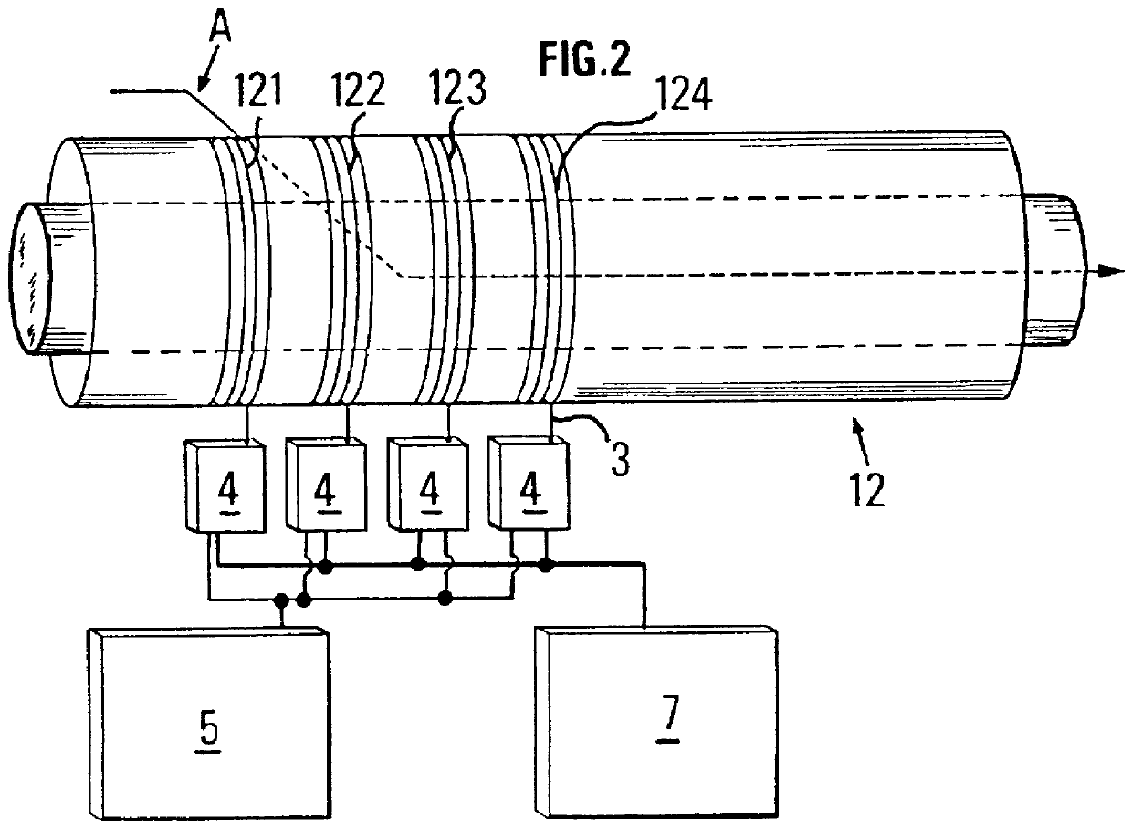 Exhaust gas filtering process and unit with modulable heating