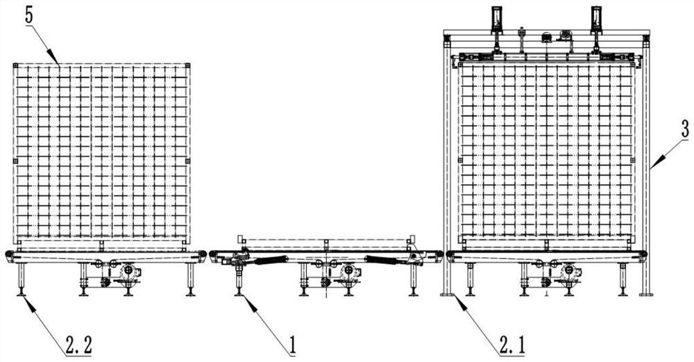 Grid frame storage and automatic conveying device