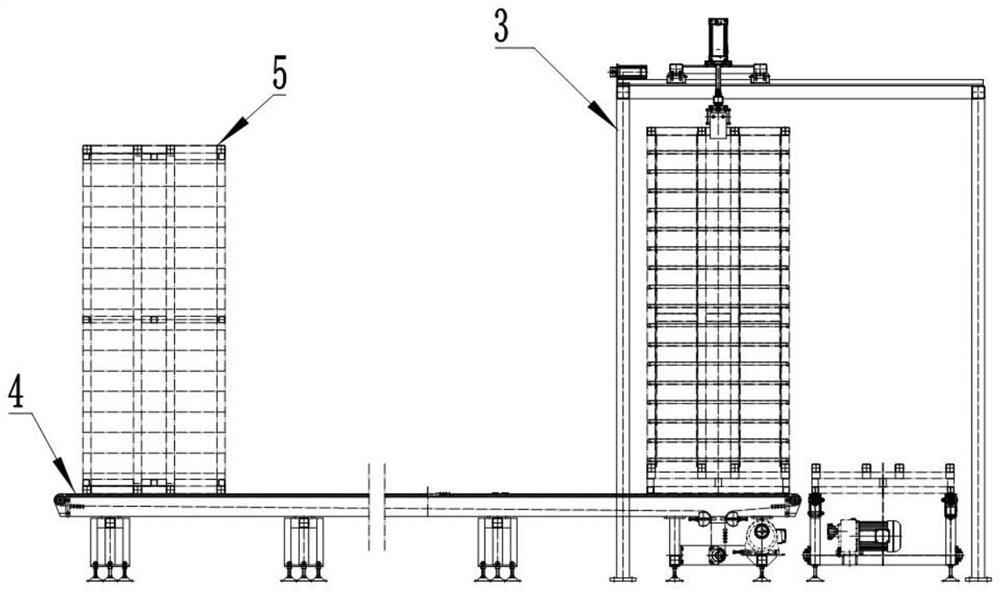 Grid frame storage and automatic conveying device