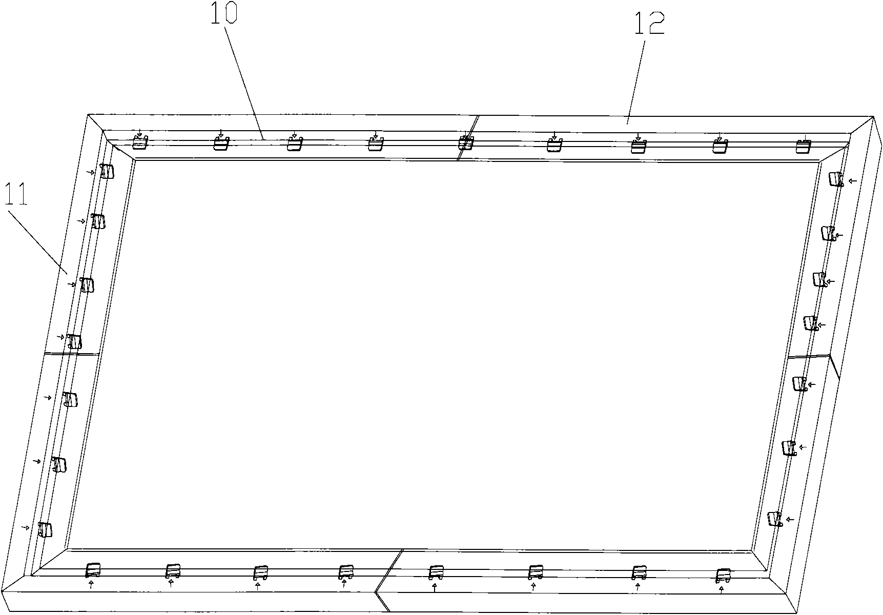 Projection screen with frame structure and capable of reducing transport volume