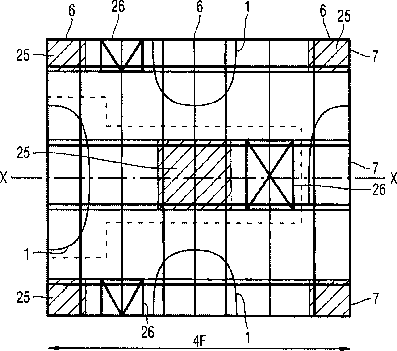 Semiconductor memory cell array having mos transistors and method for forming the same