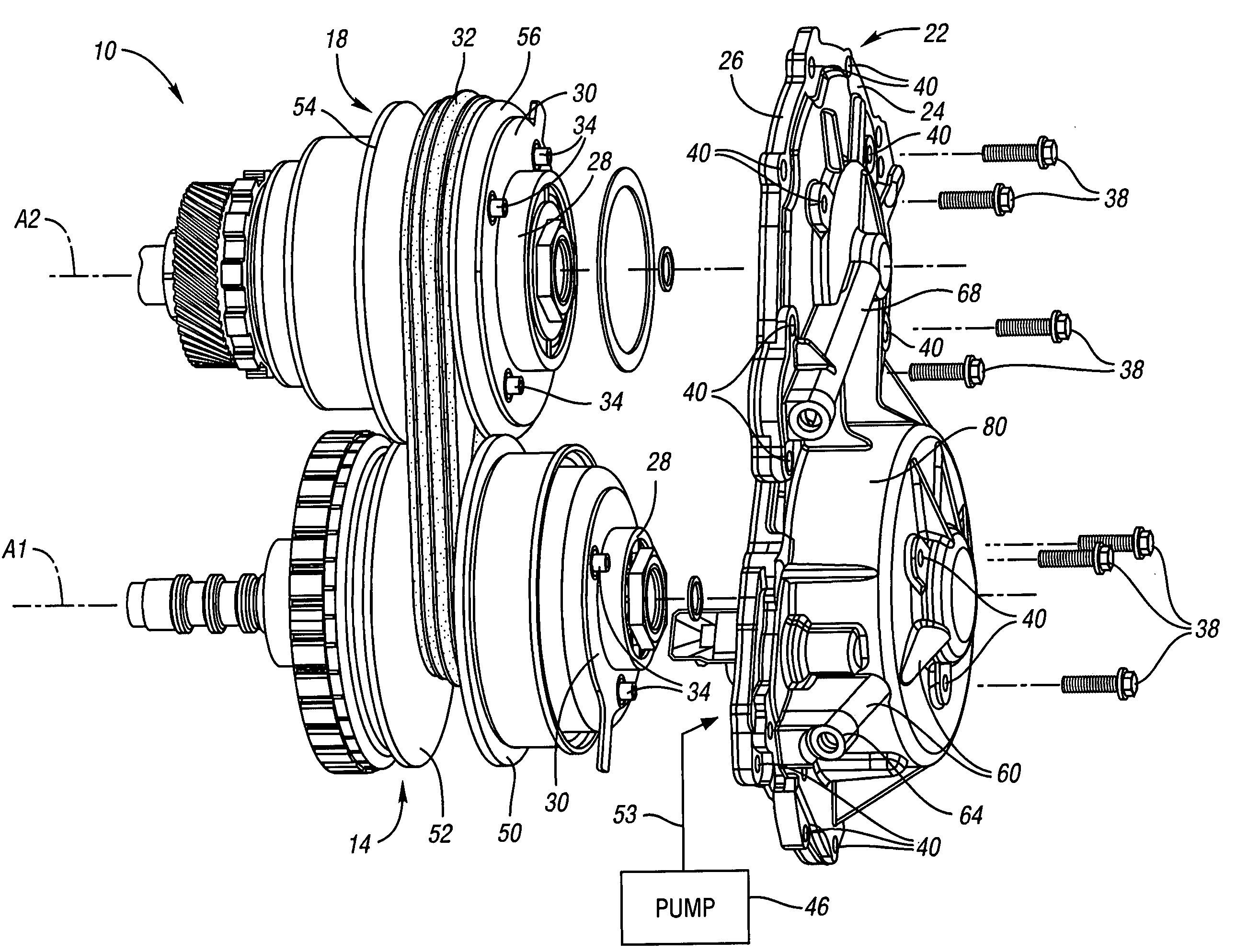 Transmission case cover with radial inflow channel