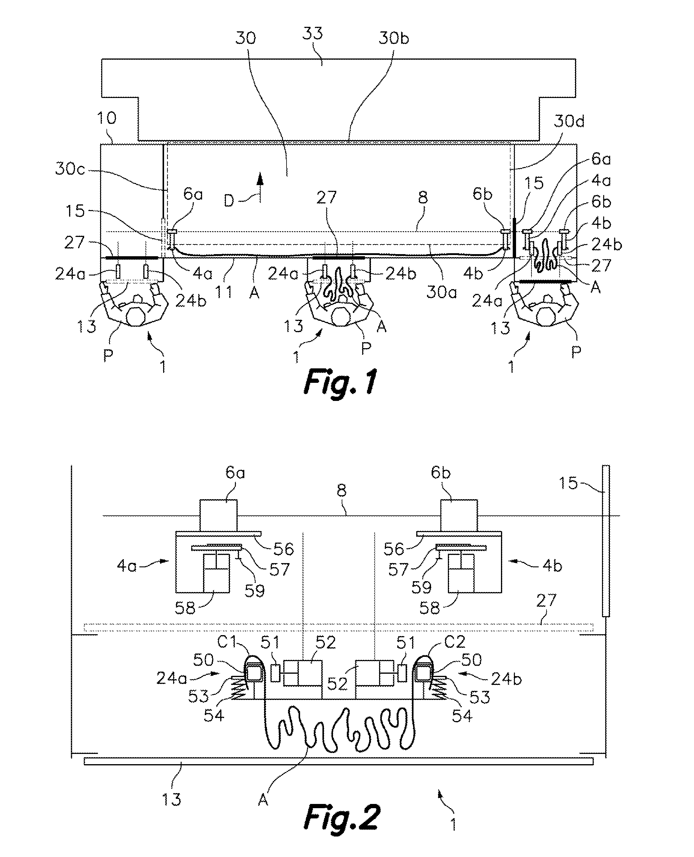 Machine for spreading out and loading flat clothing articles
