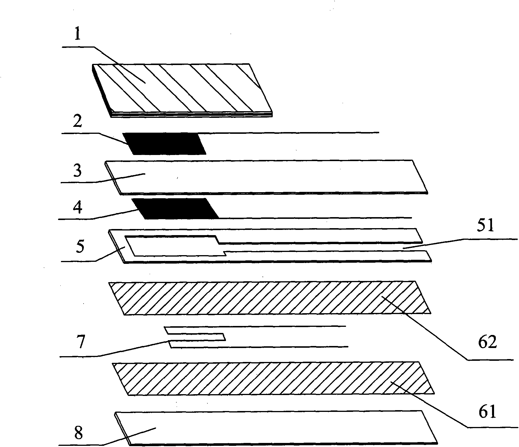 Chip type oxygen sensor and preparation method thereof