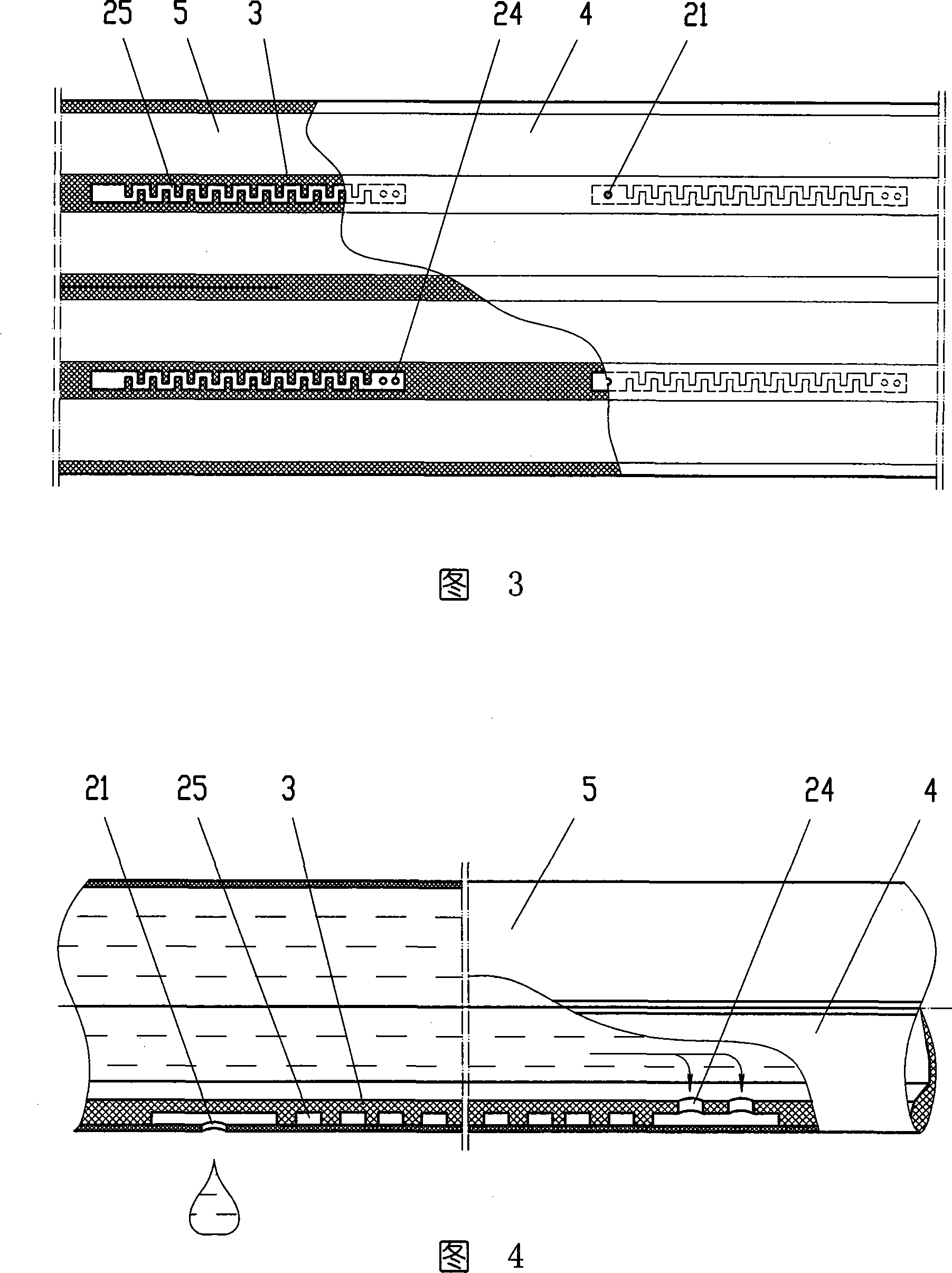Paster type maze flow passage drip irrigation belt and production process