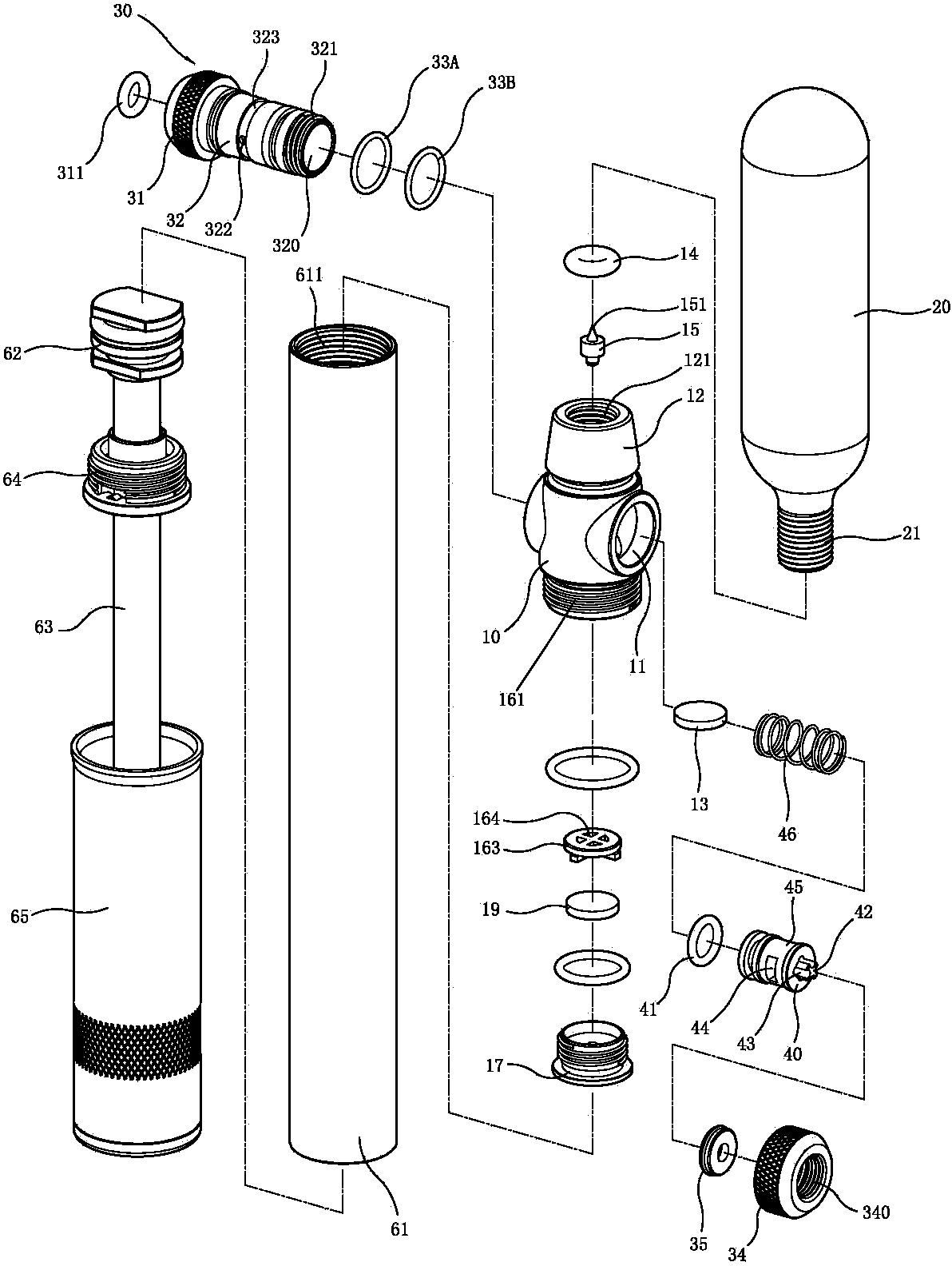 Schrader valve and Presta valve dual-purpose tuyere head