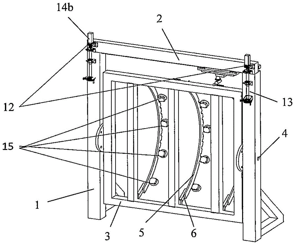 Flexible measurement and control tooling system and measurement and control method for large complex-shaped wall panels
