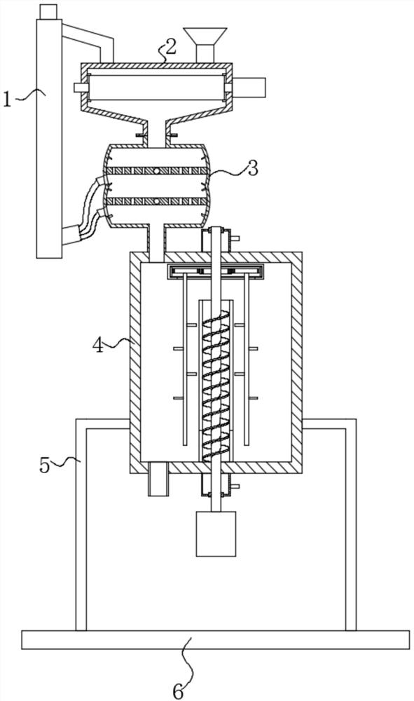 Raw material mixing device for production of hollow bricks