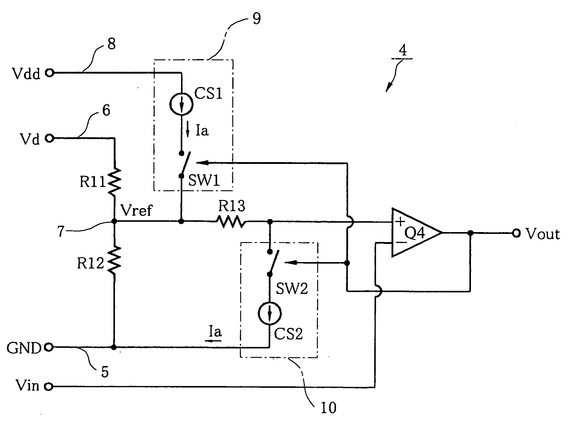 Hysteresis comparator circuit
