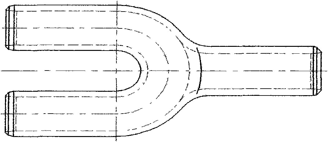 Process of integrally shaping U-shaped bifurcated pipe