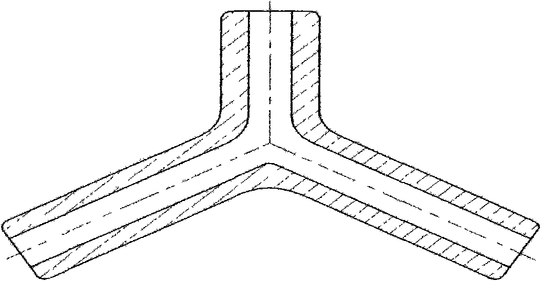 Process of integrally shaping U-shaped bifurcated pipe