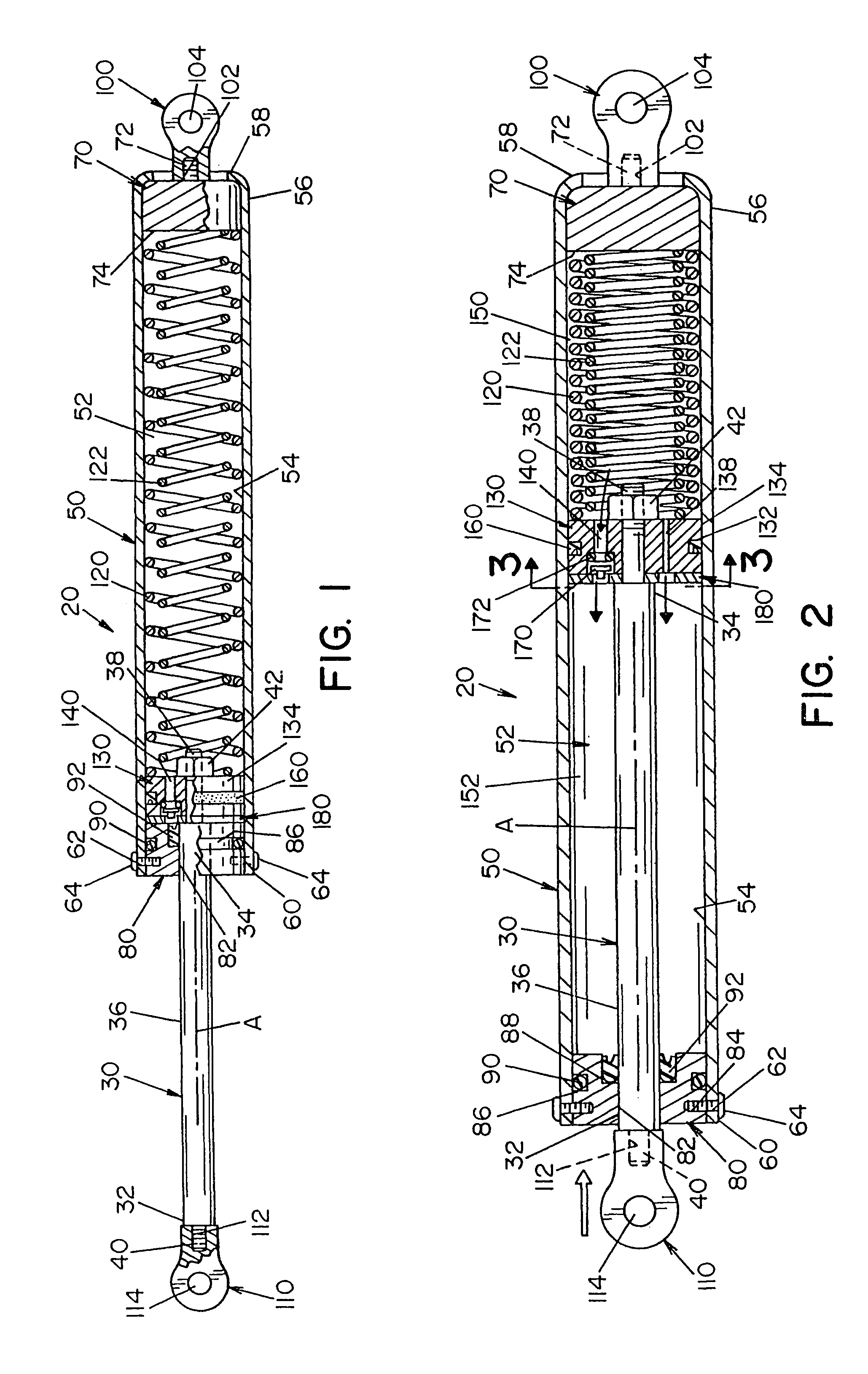 Dampened compression spring rod