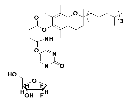 Vitamin E succinic acid esterification gemcitabine prodrug and application