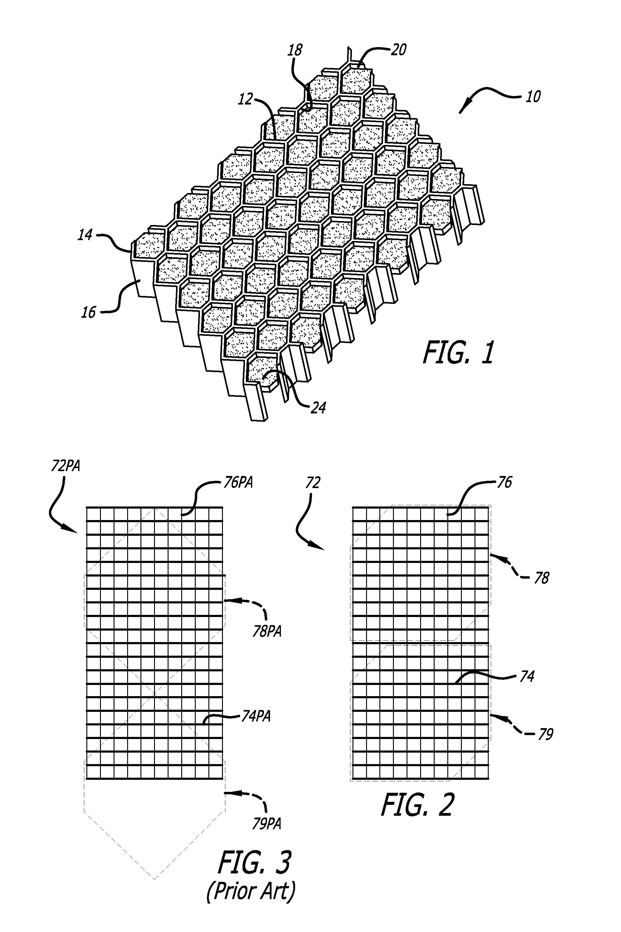 Anchoring of septums in acoustic honeycomb