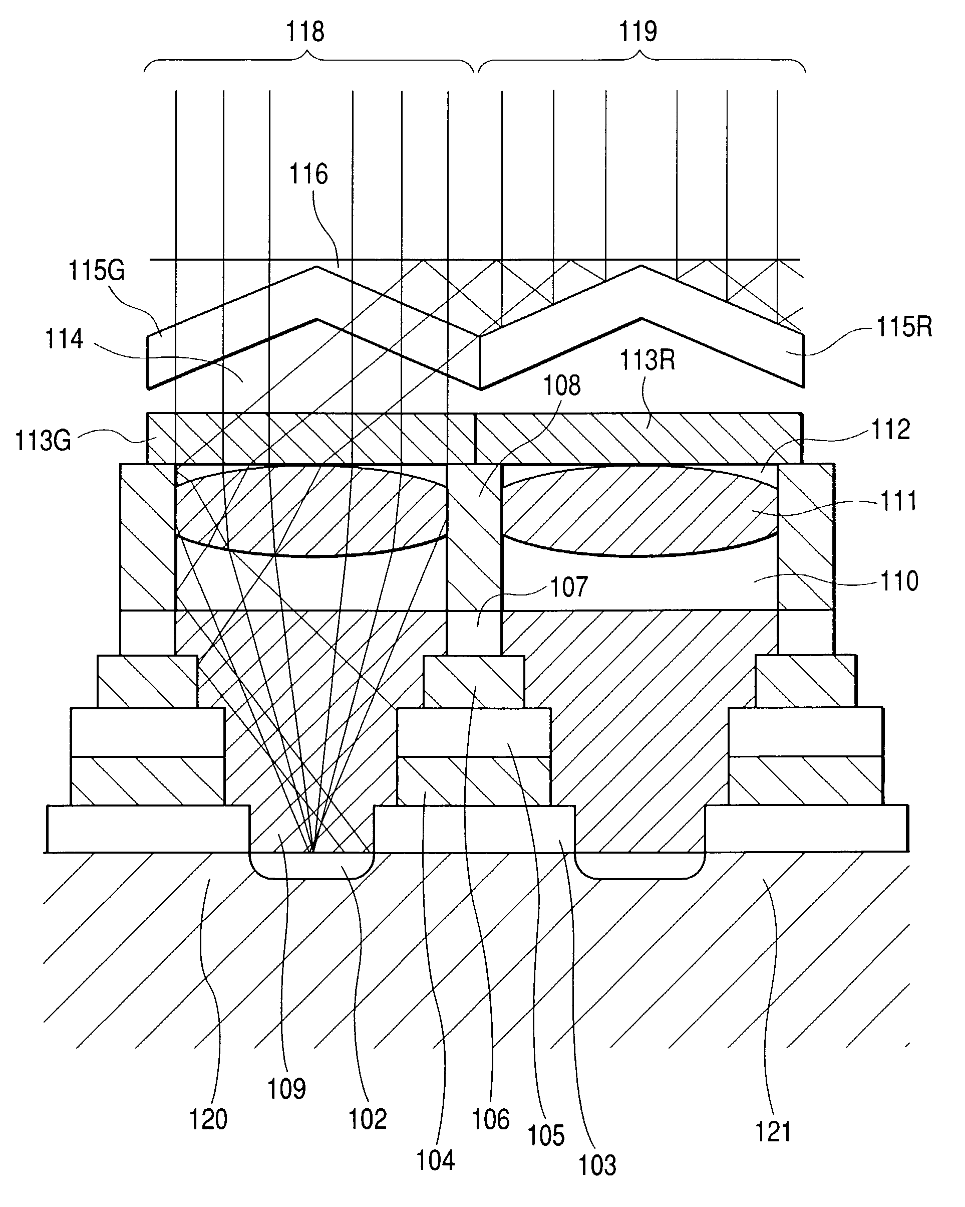 Image pickup apparatus containing light adjustment portion with reflection of a portion of light onto adjacent pixels