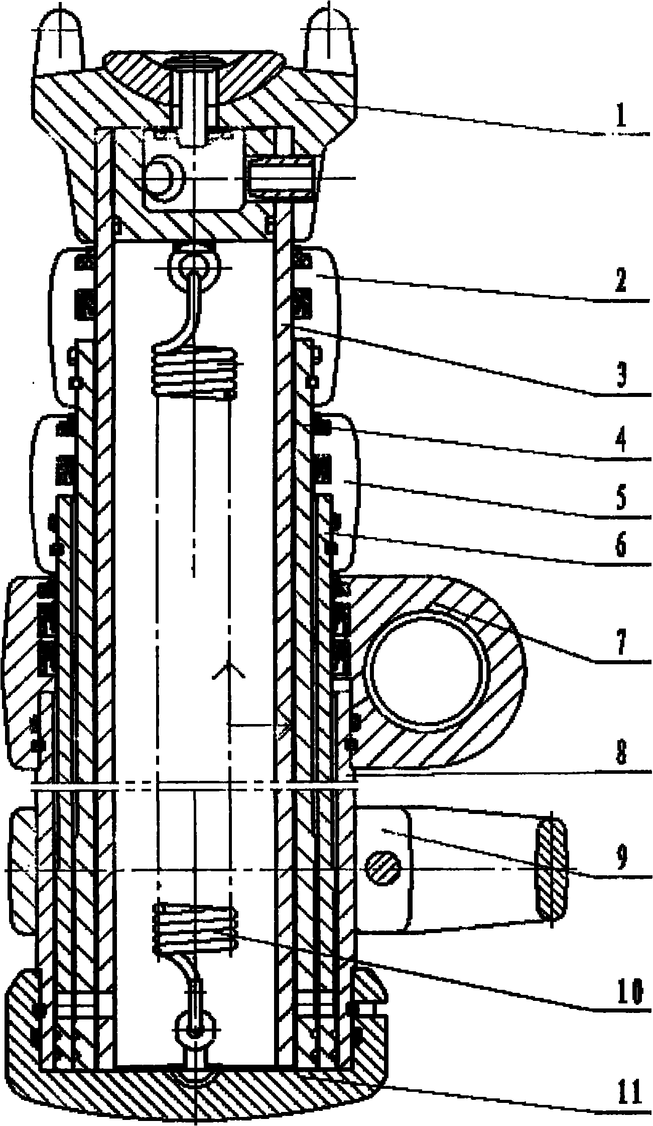 Suspended multi-telescopic hydraulic column