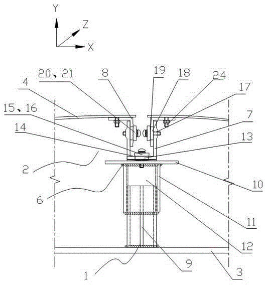 Double-curved-surface metal plate curtain wall three-dimensional adjustment installing structure and double-curved-surface metal plate curtain wall three-dimensional adjustment installing method