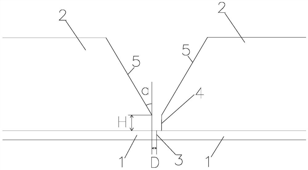 Butt welding method and welding structure of bimetal clad plate without intermediate layer