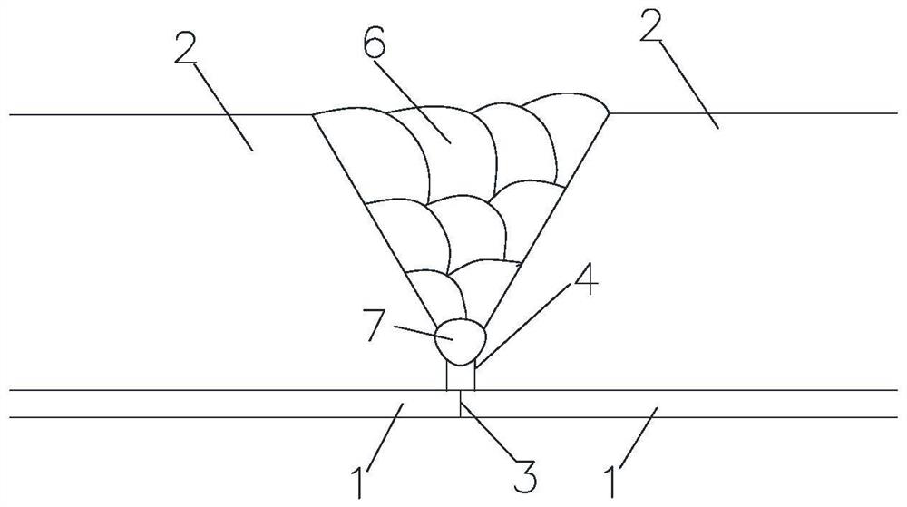 Butt welding method and welding structure of bimetal clad plate without intermediate layer