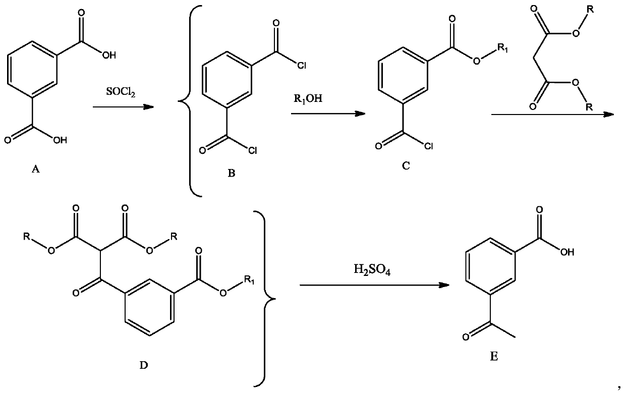 One-pot synthetic method for m-acetylbenzoic acid