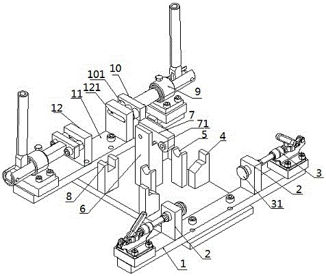 Method for using welding jig of scrambling motorcycle frame back fork