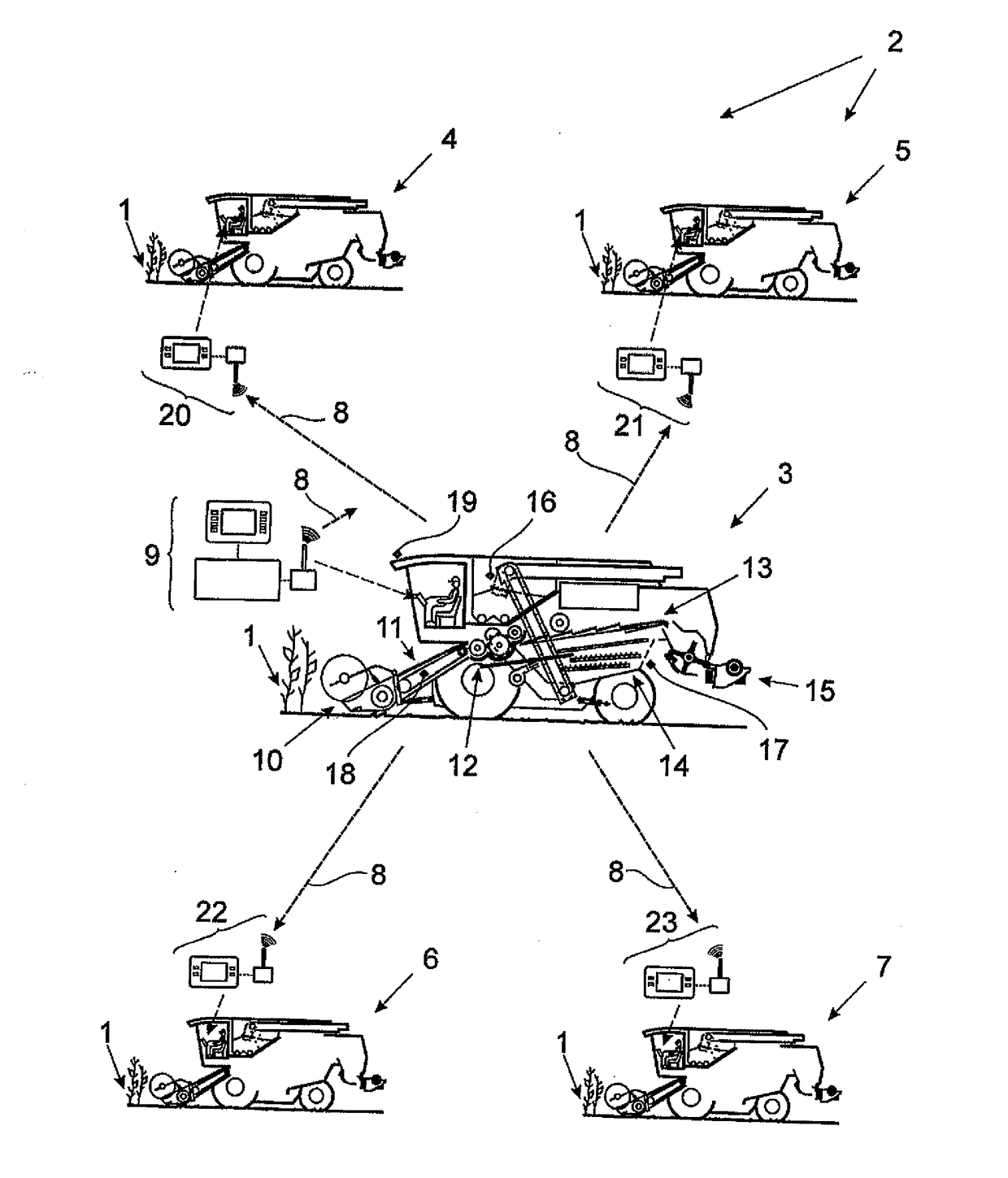 Method for executing an agricultural harvesting process