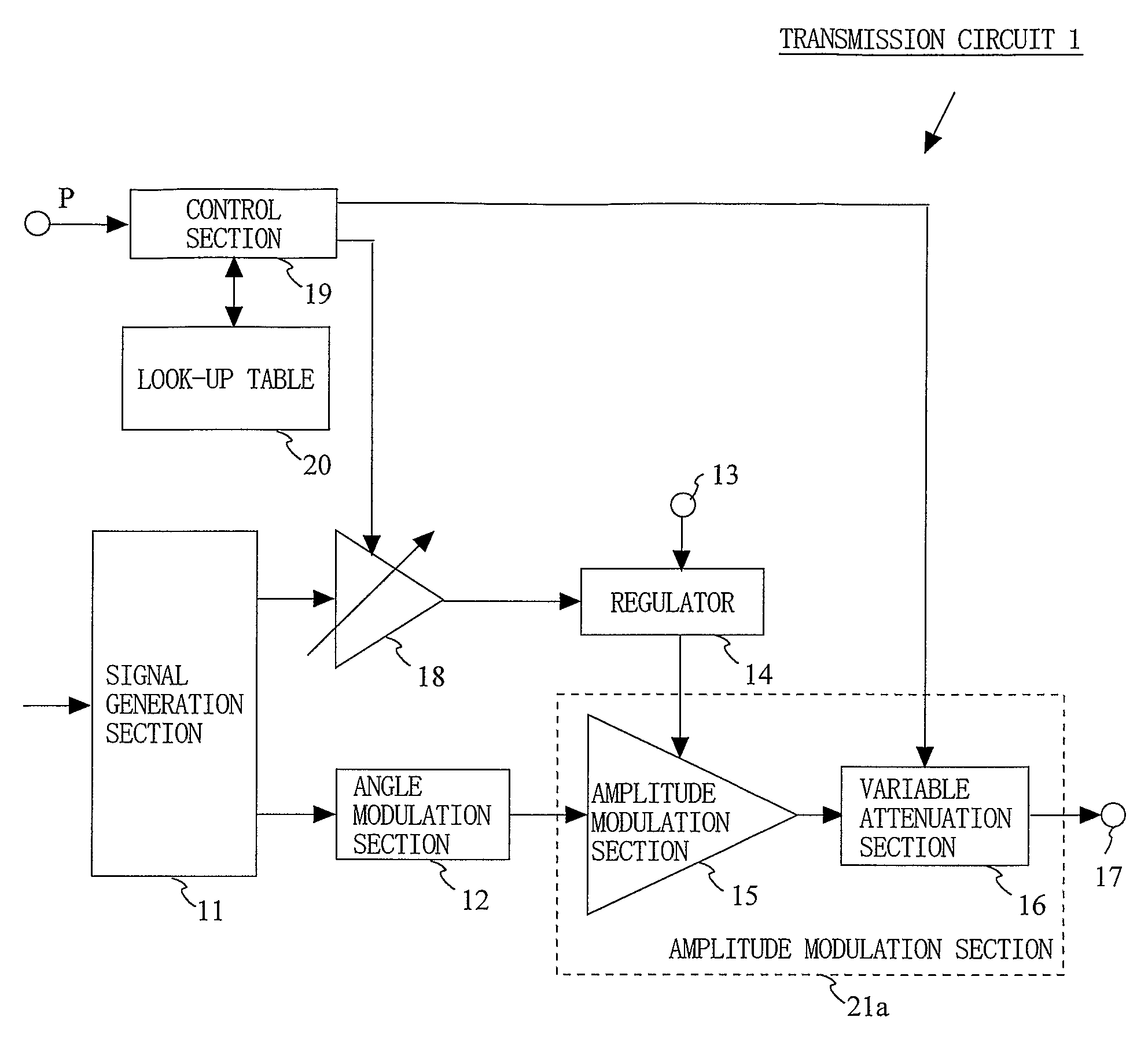 Polar modulation transmission circuit and communication device