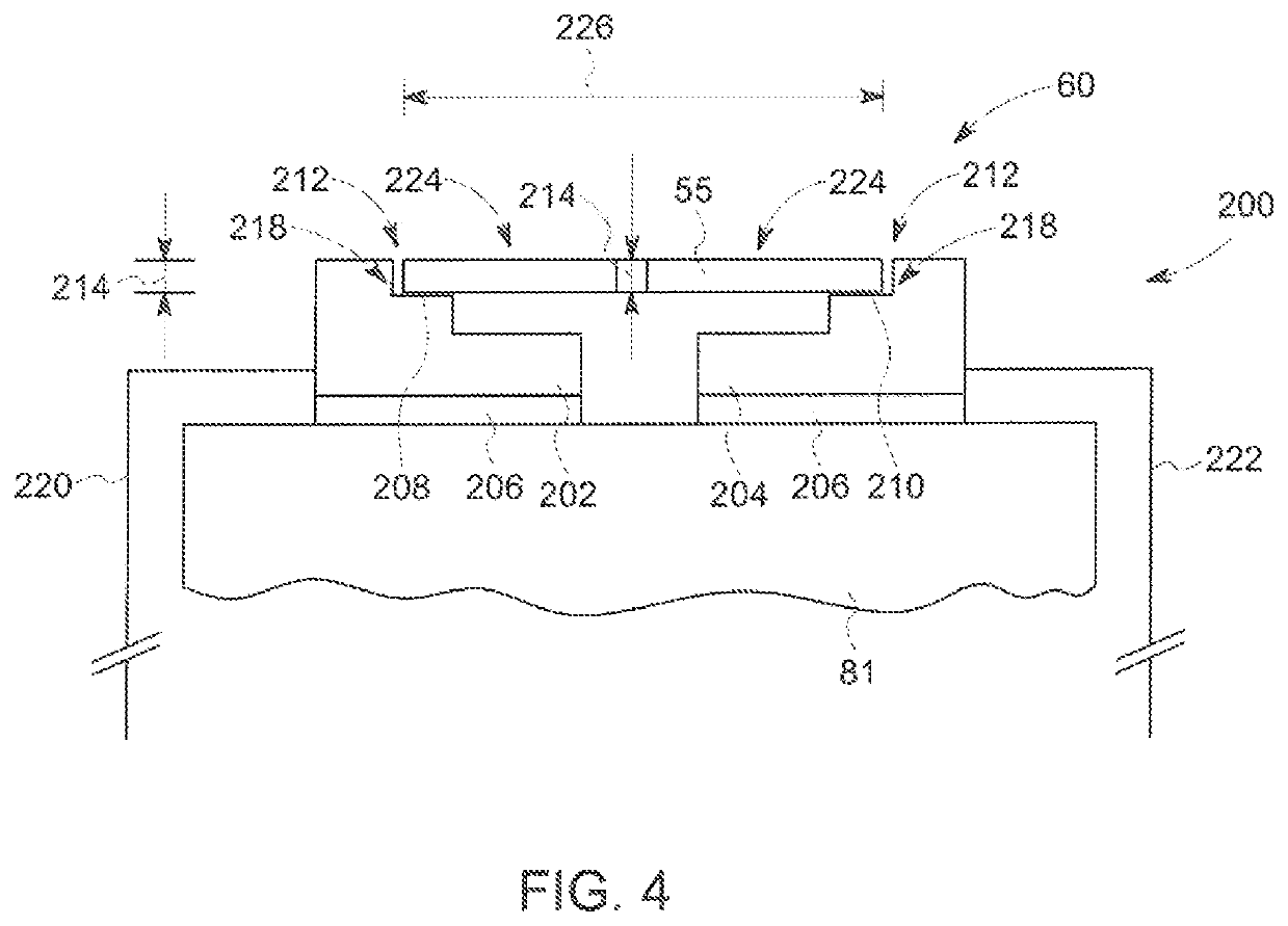 Flat emitters with stress compensation features