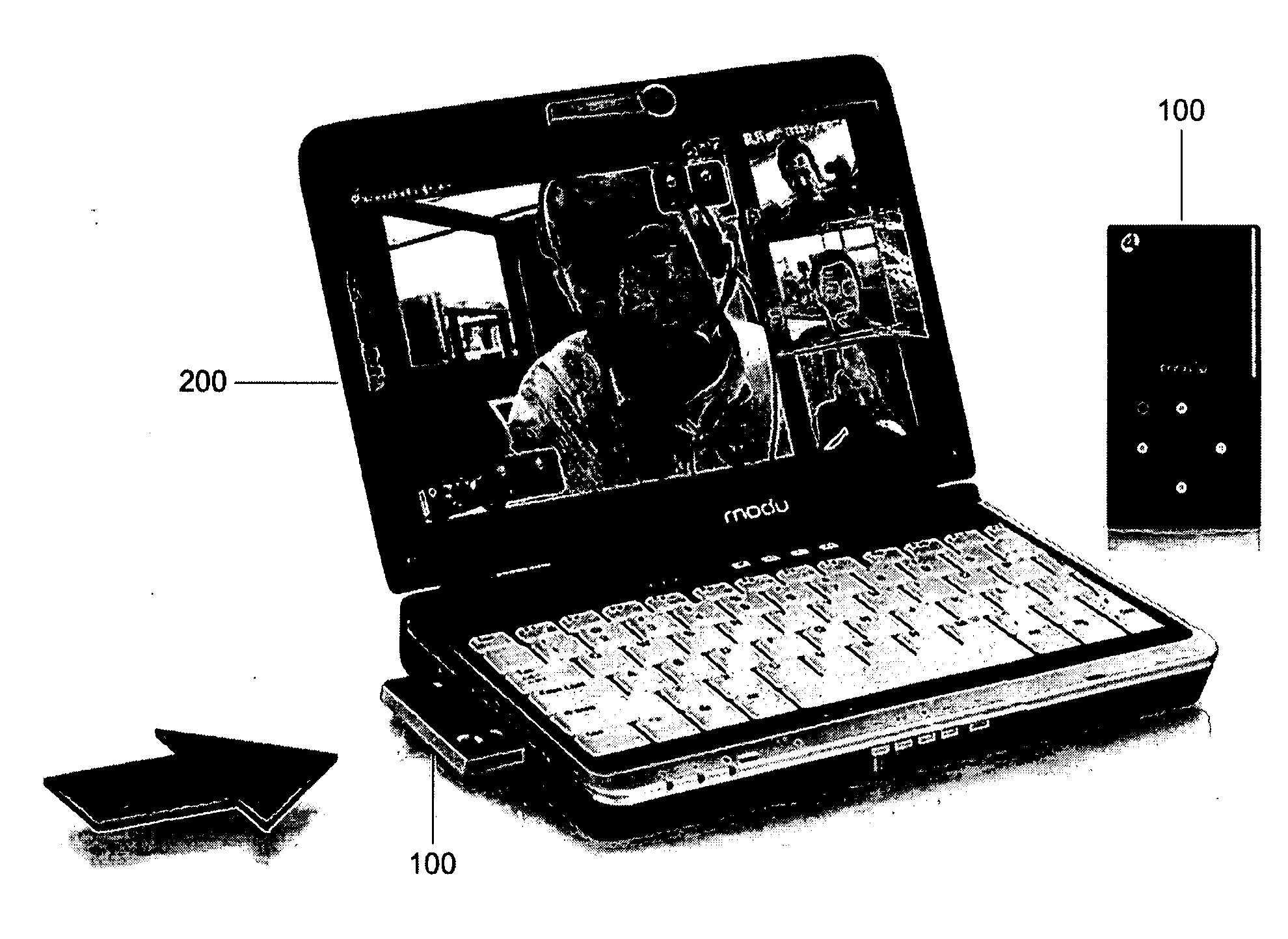 Modular cell phone for laptop computers