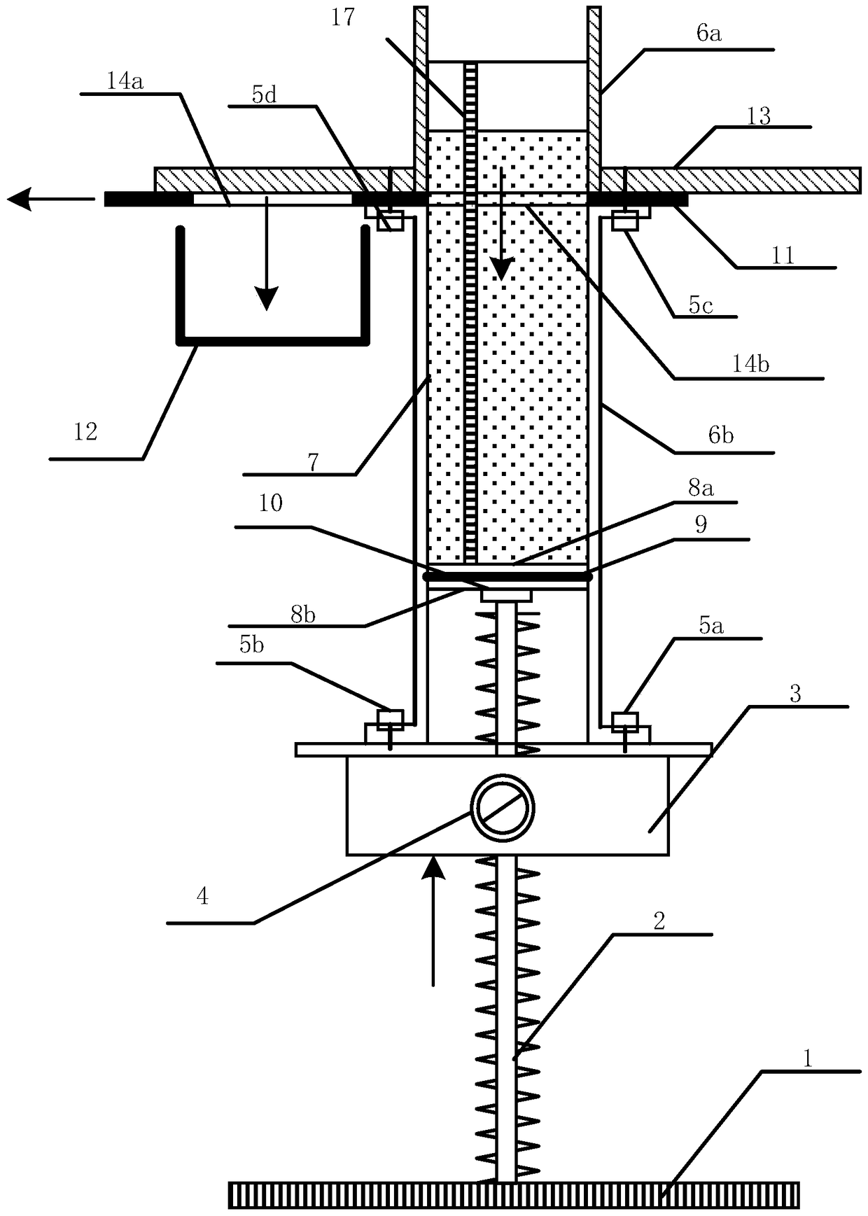 A method and device for collecting a section of a sediment layer during a mud deposition test