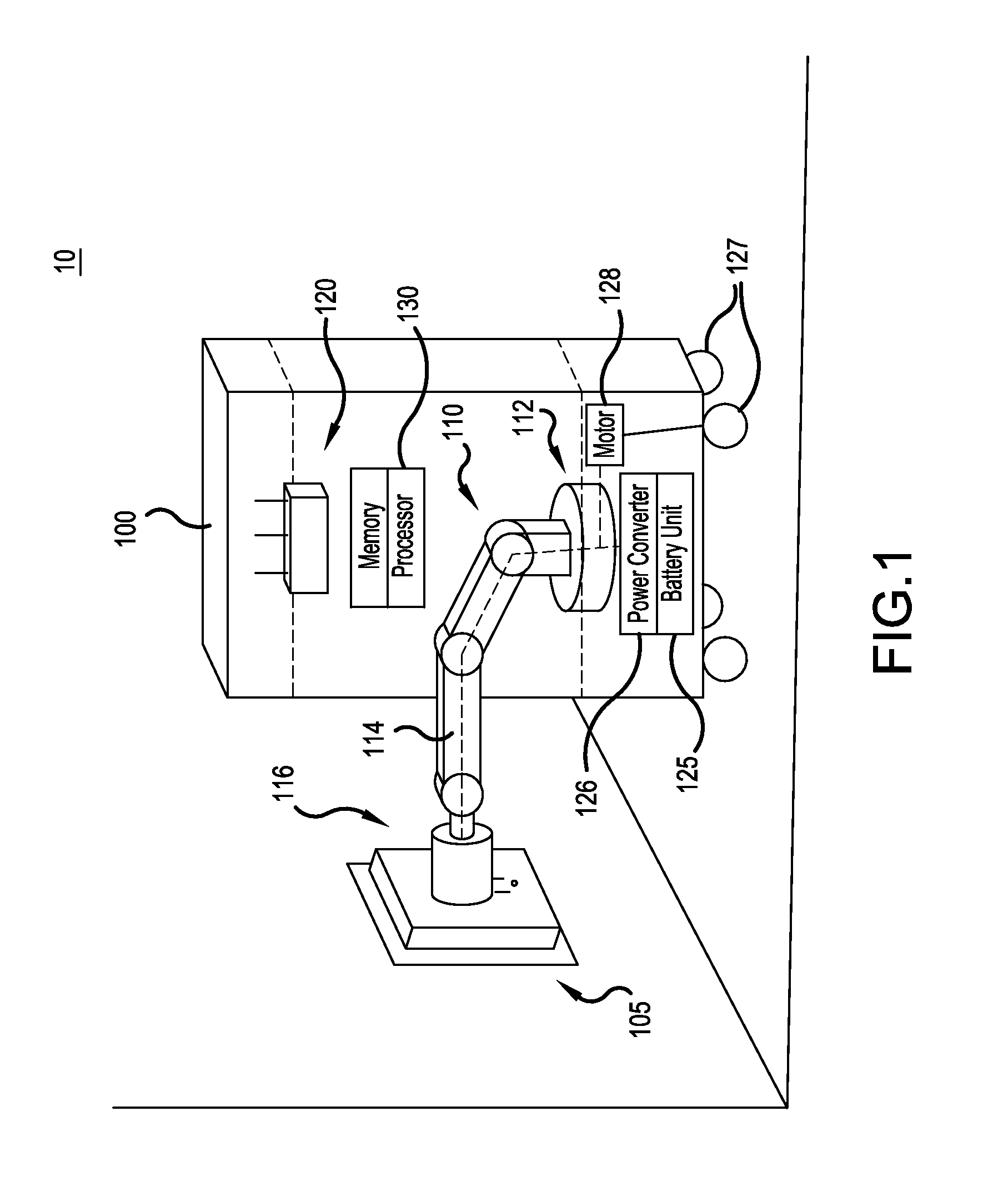 Apparatus and method for providing tethered electrical power to autonomous mobile robots