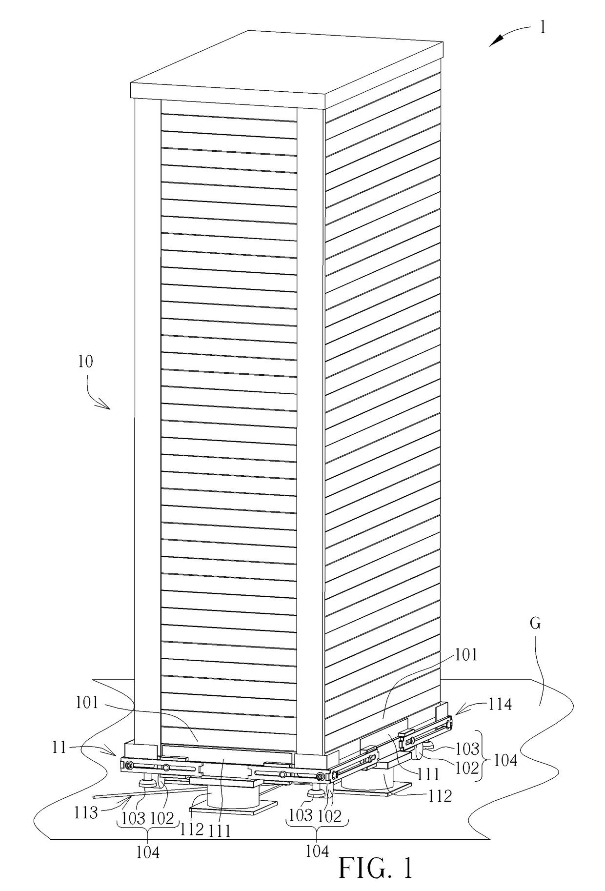 Pallet structure with air bag structure, cabinet device with pallet structure, and method thereof
