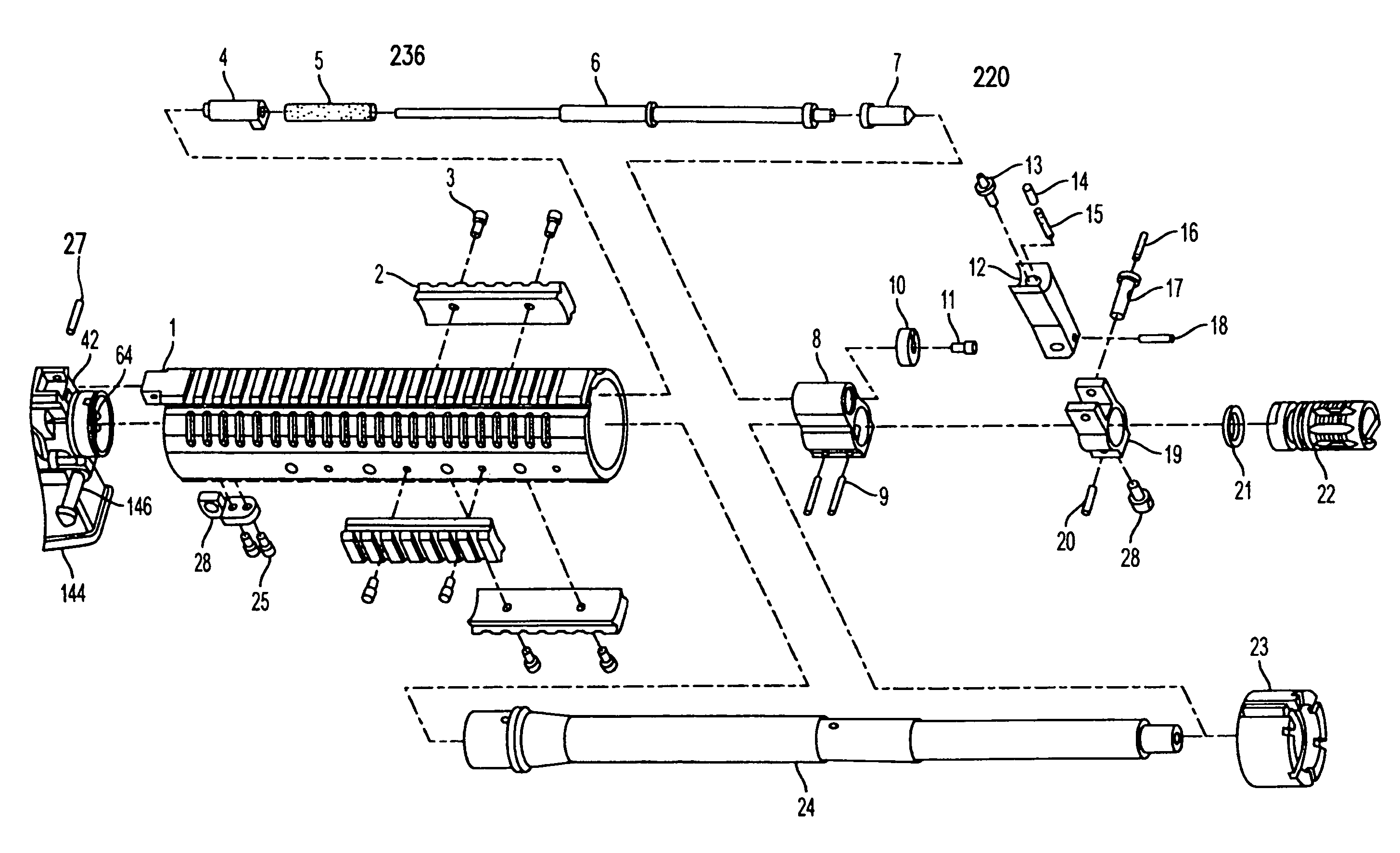 Firearm having an indirect gas operating system
