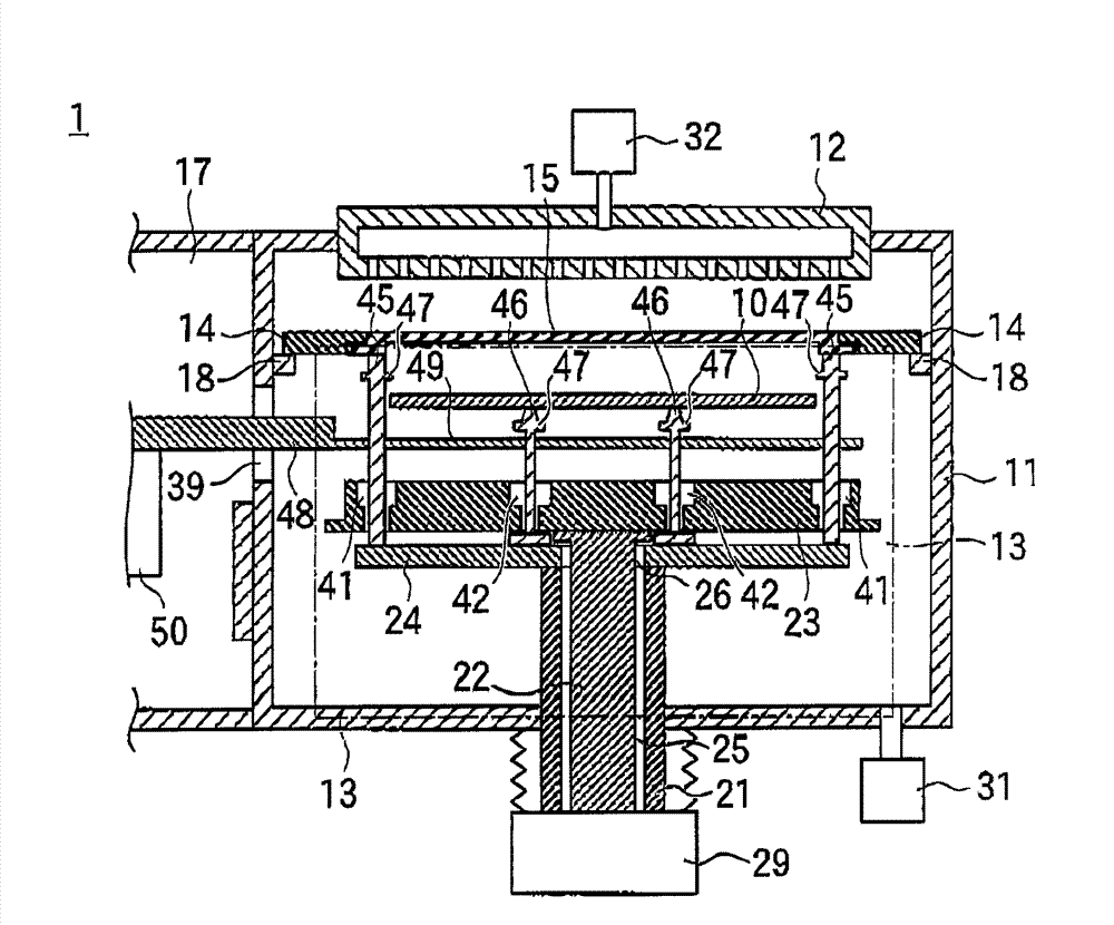 Vacuum processing device, method for moving substrate and alignment mask, alignment method, and film forming method