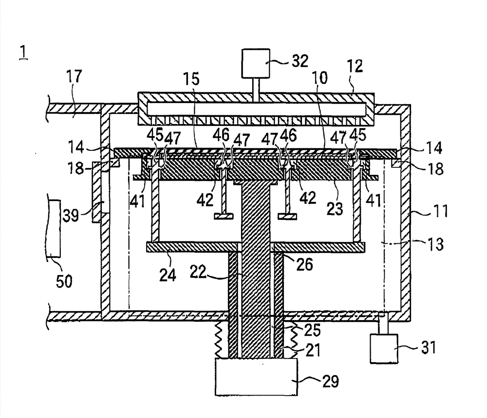 Vacuum processing device, method for moving substrate and alignment mask, alignment method, and film forming method