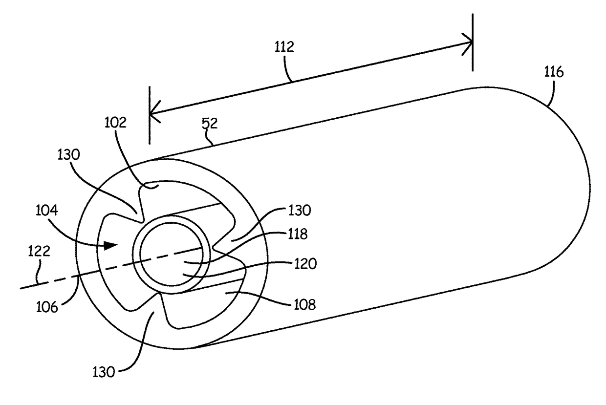 Axial transfer line shell side degassing