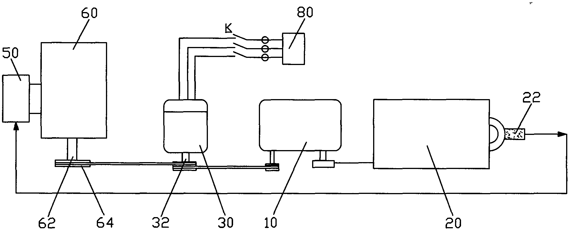 Uninterrupted motive power system for oil pumping machine in oil field