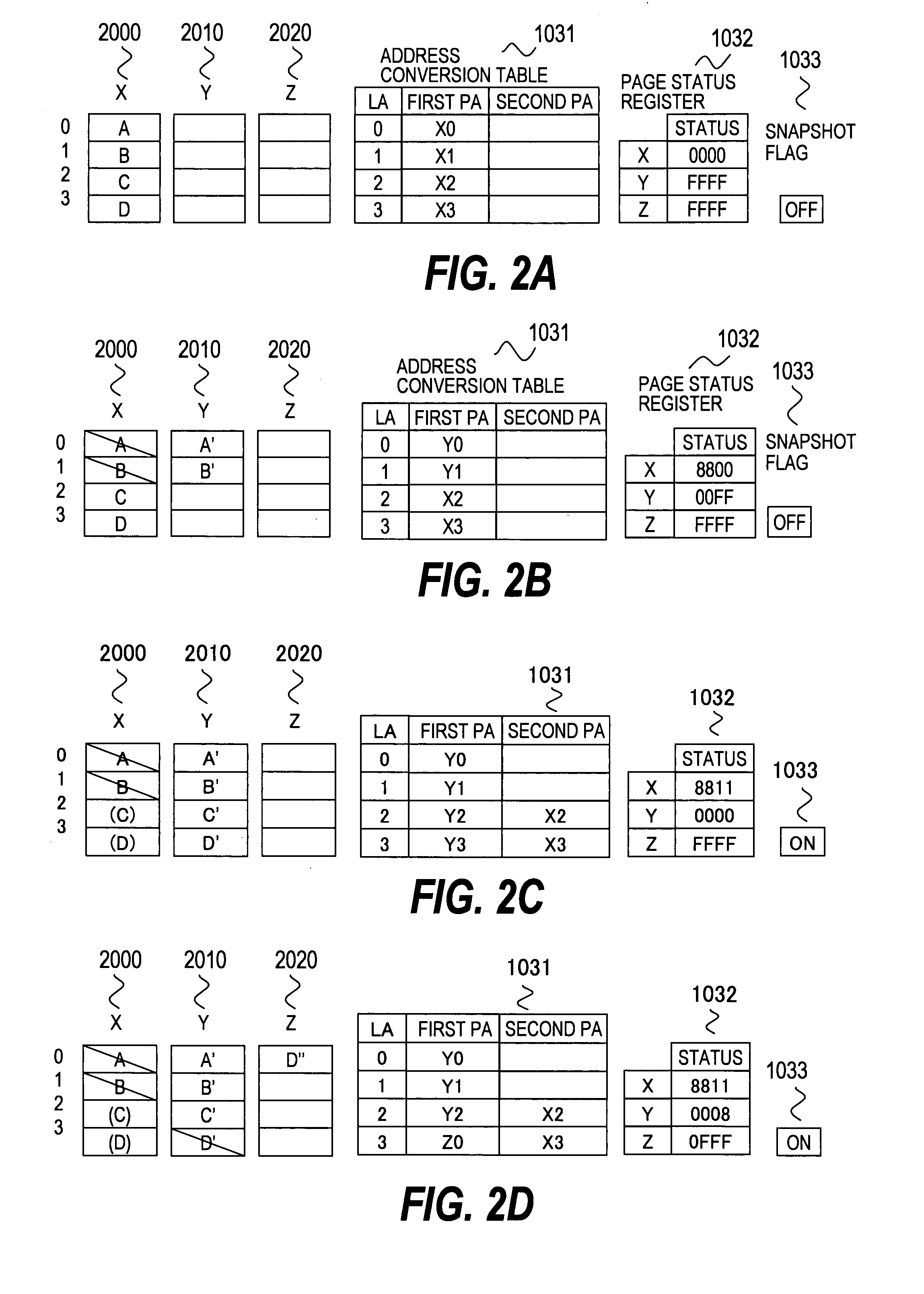 Semiconductor memory system having a snapshot function