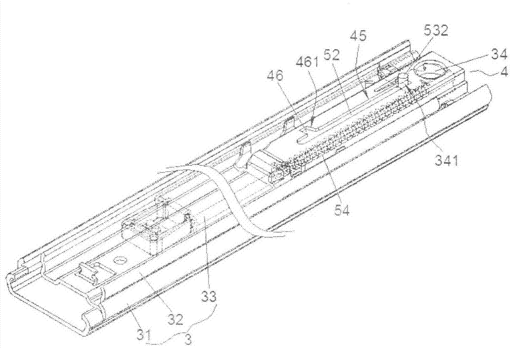 A slide rail positioning return device