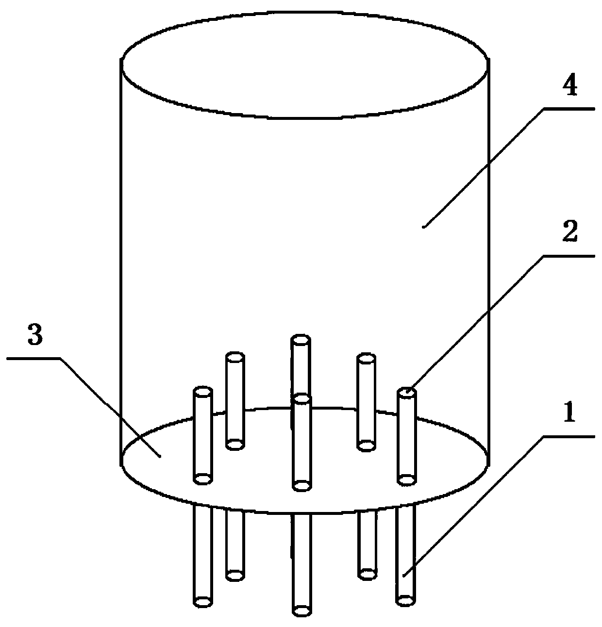 Bubbling stirring type cold crucible for vitrification and bubbling stirring method thereof