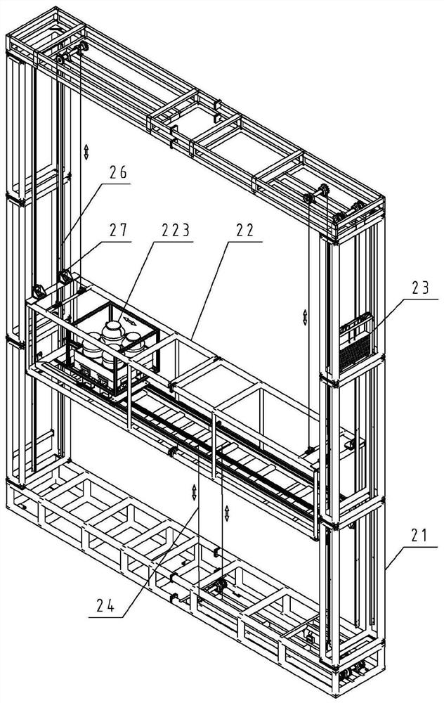 Integrated stacking device for narrow space