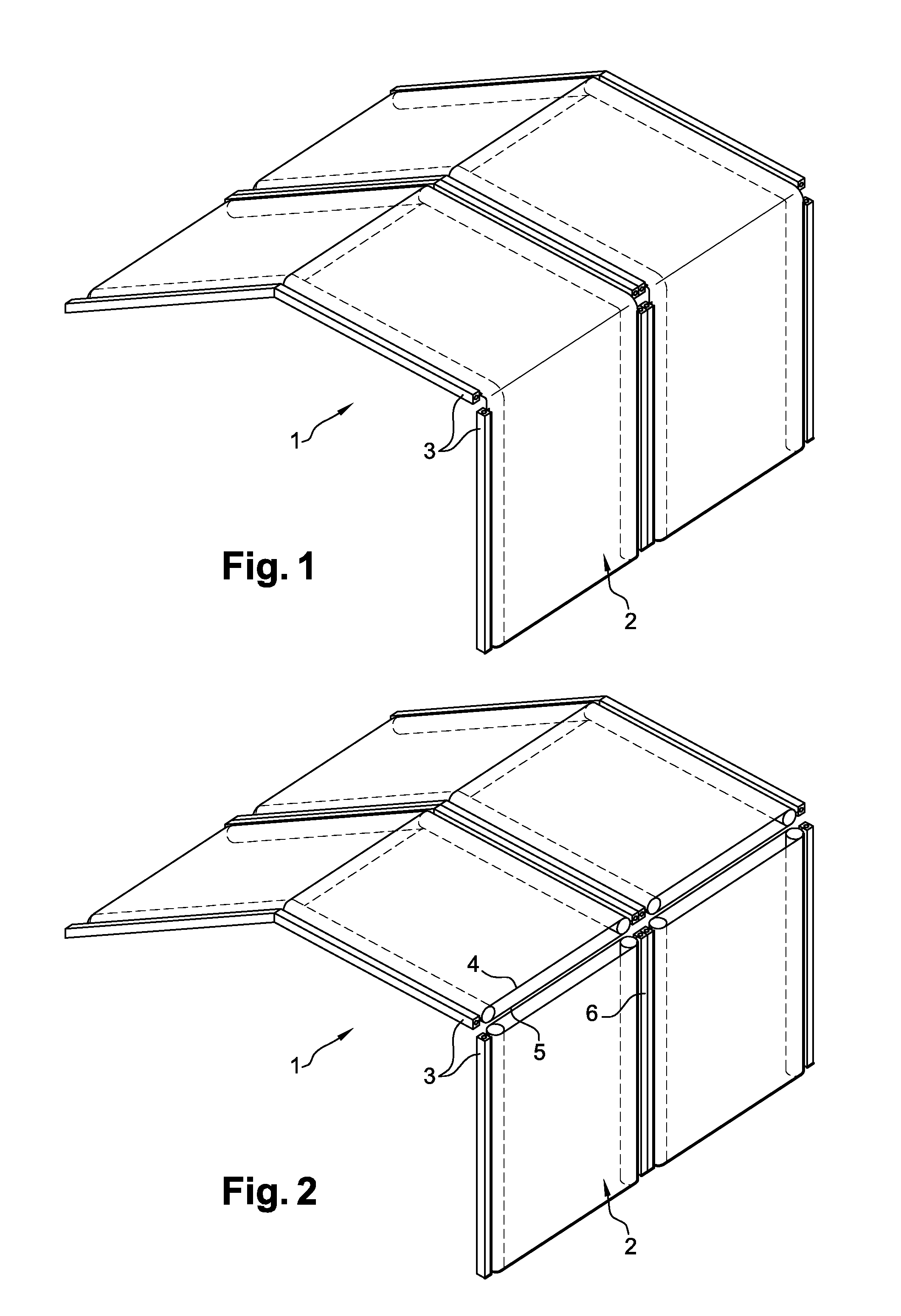 Flexible dual skin wall and device for tensioning a dual skin flexible wall
