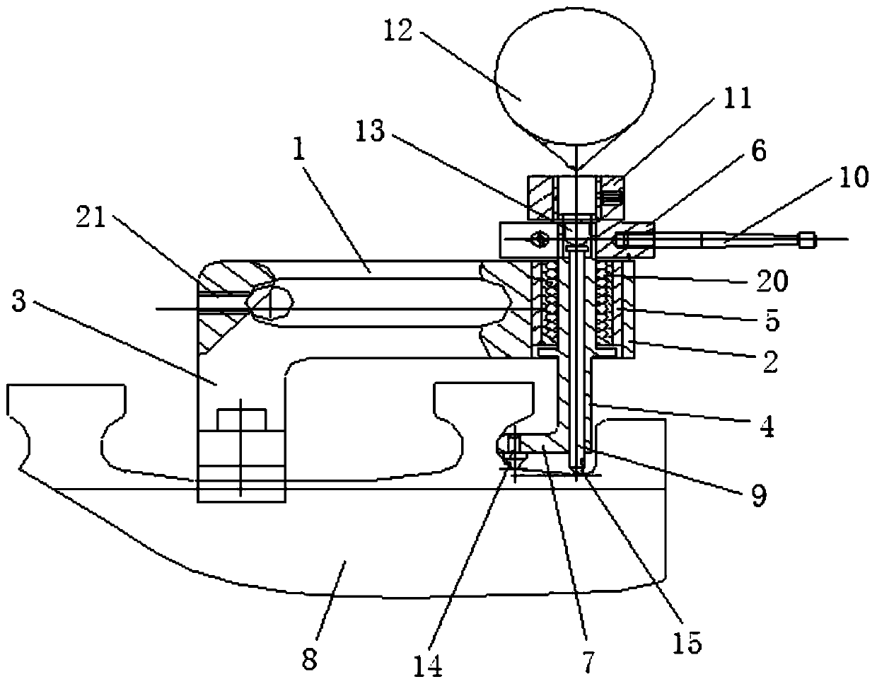 Mechanism for rapidly measuring radial difference of outer wall of casing and its use method