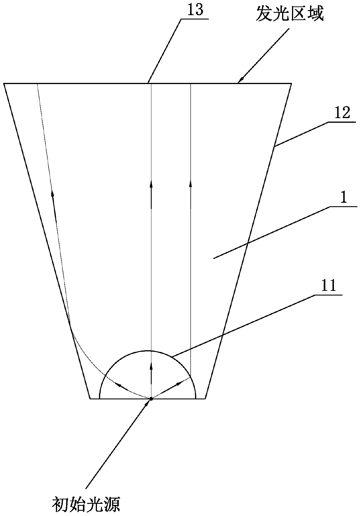 Light guide and condensation structure for surface-mounted LED