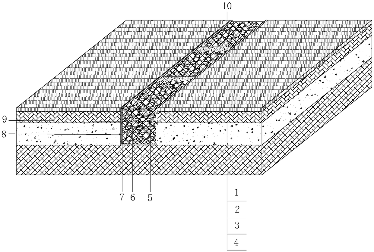 Cast-in-place kerbstone for reserved replacement of asphalt concrete pavement and construction method